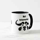 Whimsical Cape Buffalo, in Schwarz-Tinte-Kissen Tasse (VorderseiteRechts)