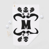 Whimsical Cape Buffalo, in schwarzer Tinte Golfhandtuch (Insitu)