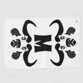 Whimsical Cape Buffalo, in schwarzer Tinte Golfhandtuch (Horizontal)
