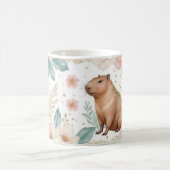 Whimsical Capybara und Floral Delight Kaffeetasse (Mittel)