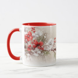 Whimsical Cardinal Christmas Mug Tasse
