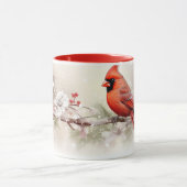 Whimsical Cardinal Christmas Mug Tasse (Zentrum)