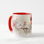 Whimsical Cardinal Christmas Mug Tasse (Vorderseite Links)