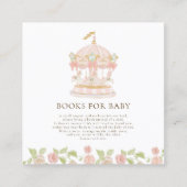 Whimsical Carousel Floral Baby Shower Book Card Begleitkarte (Vorderseite)