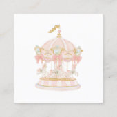 Whimsical Carousel Floral Baby Shower Book Card Begleitkarte (Rückseite)