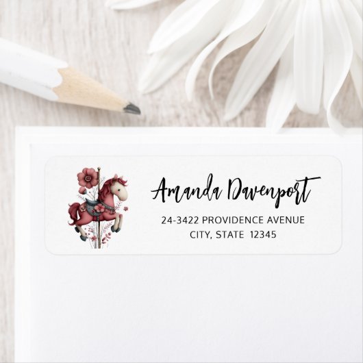 Whimsical Carousel Horse Image Address (Insitu)