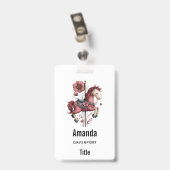 Whimsical Carousel Horse Image Ausweis (Rückseite mit Clip)