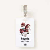 Whimsical Carousel Horse Image Ausweis (Rückseite mit Klammer)