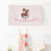 Whimsical Carousel Horse Image Birthday Banner (Insitu)