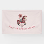 Whimsical Carousel Horse Image Birthday Banner (Horizontal)