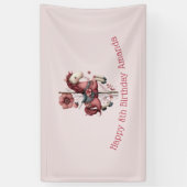 Whimsical Carousel Horse Image Birthday Banner (Vertikal)