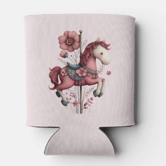 Whimsical Carousel Horse Image Dosenkühler (Rückseite)