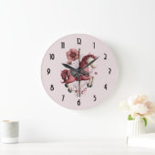 Whimsical Carousel Horse Image Große Wanduhr (Zuhause)