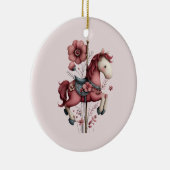 Whimsical Carousel Horse Image Keramik Ornament (Rechts)