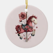 Whimsical Carousel Horse Image Keramik Ornament (Vorne)