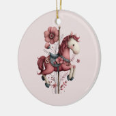 Whimsical Carousel Horse Image Keramik Ornament (Links)