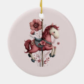 Whimsical Carousel Horse Image Keramik Ornament (Hinten)