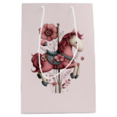 Whimsical Carousel Horse Image Mittlere Geschenktüte (Vorderseite)