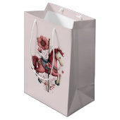 Whimsical Carousel Horse Image Mittlere Geschenktüte (Vorderseite Schrägansicht)