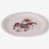 Whimsical Carousel Horse Image Pappteller (Schrägansicht)