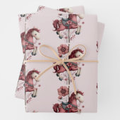 Whimsical Carousel Horse Image Pattern Geschenkpapier Set (Beispiel)