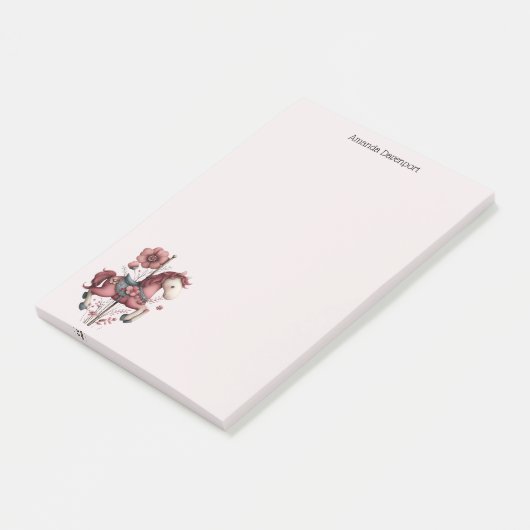 Whimsical Carousel Horse Image Post-it Klebezettel (angewinkelt)