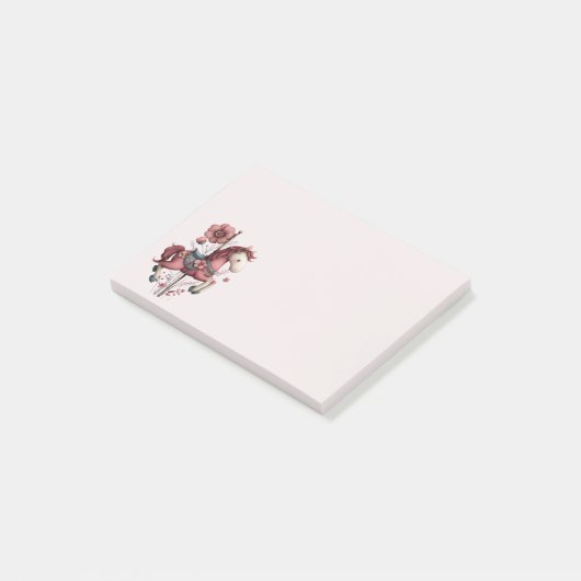 Whimsical Carousel Horse Image Post-it Klebezettel (angewinkelt)