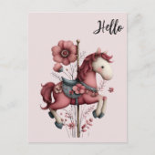 Whimsical Carousel Horse Image Postkarte (Vorderseite)