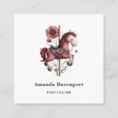 Whimsical Carousel Horse Image Quadratische Visitenkarte (Vorderseite)