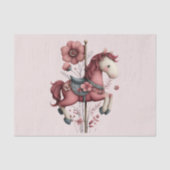 Whimsical Carousel Horse Image Seidenpapier (Vorderseite)