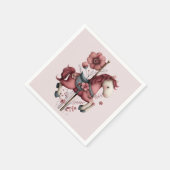 Whimsical Carousel Horse Image Serviette (Ecke)