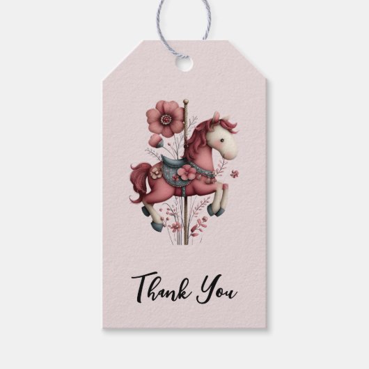 Whimsical Carousel Horse Image Thank You Geschenkanhänger (Vorderseite)