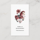 Whimsical Carousel Horse Image Visitenkarte (Vorderseite)