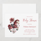 Whimsical Carousel Pferd Bild Baby Shower Einladung (Vorne/Hinten)