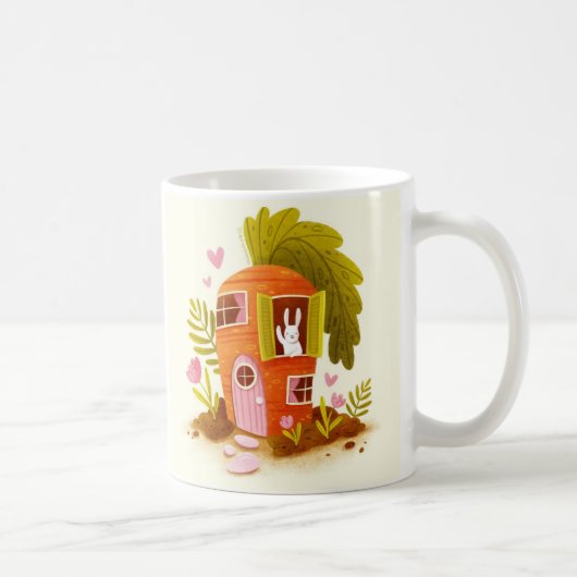 Whimsical Carrot Bunny House Mug Cute Farm Animals Kaffeetasse (Rechts)