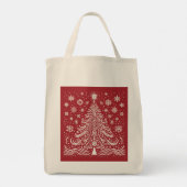 Whimsical Carryall: Folk Art Weihnachtsbaum Tasche (Rückseite)