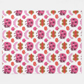 Whimsical Cartoon Bugs und Fruchtmuster Fleecedecke (Vorderseite (Horizontal))