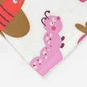 Whimsical Cartoon Bugs und Fruchtmuster Fleecedecke (Ecke)
