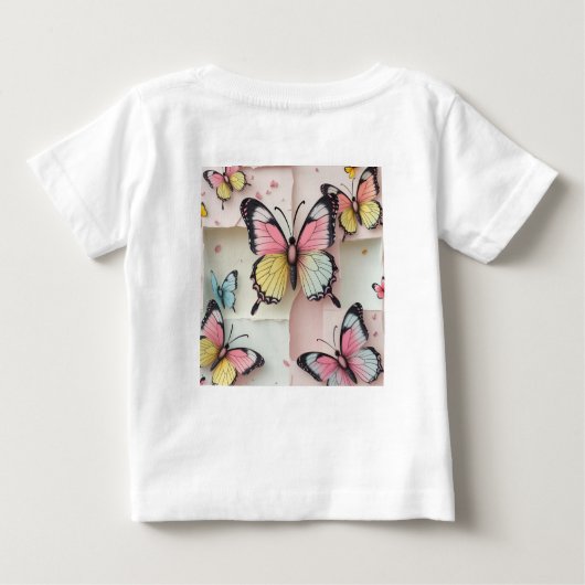🦋 Whimsical Cartoon Butterfly T - Shirt - Niedlic (Rückseite)
