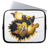 Whimsical Cartoon Cat Holen einer Lampe durch eine Laptopschutzhülle (Vorderseite)