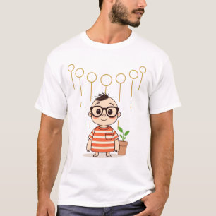 Whimsical Cartoon Character with Pflanze and Float T-Shirt