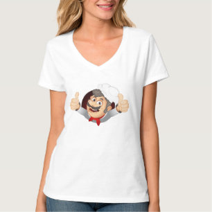 Whimsical Cartoon Chef Damen T-Shirt