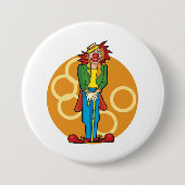 Whimsical Cartoon Clown mit hellen Farben Button (Vorderseite)