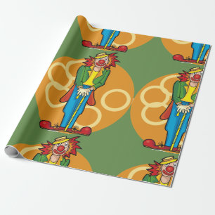 Whimsical Cartoon Clown mit hellen Farben Geschenkpapier