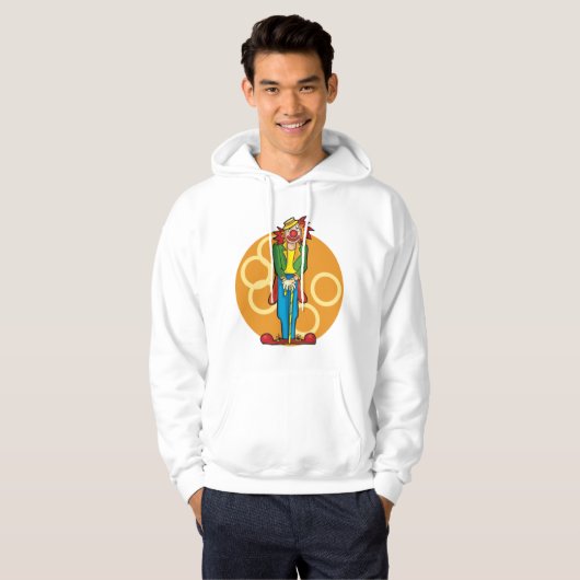Whimsical Cartoon Clown mit hellen Farben Hoodie (Vorne ganz)