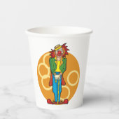 Whimsical Cartoon Clown mit hellen Farben Pappbecher (Vorderseite)