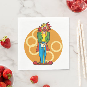 Whimsical Cartoon Clown mit hellen Farben Serviette