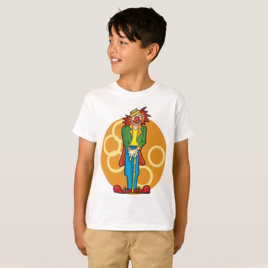 Whimsical Cartoon Clown mit hellen Farben T-Shirt (Vorne ganz)