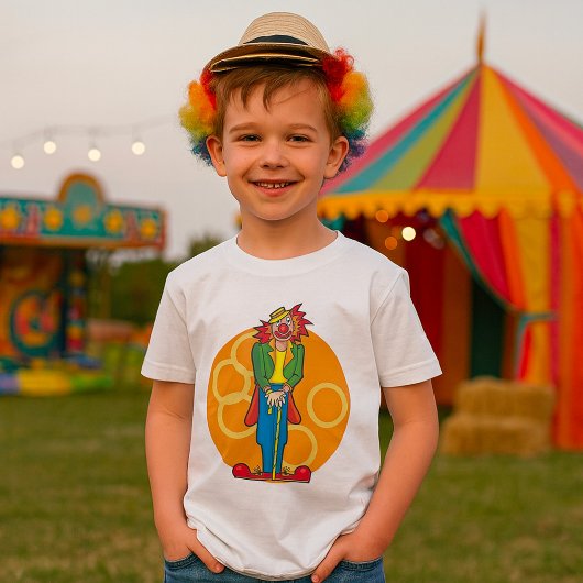 Whimsical Cartoon Clown mit hellen Farben T-Shirt