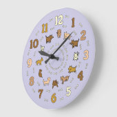 Whimsical Cartoon Dog Lovers Große Wanduhr (Winkel)